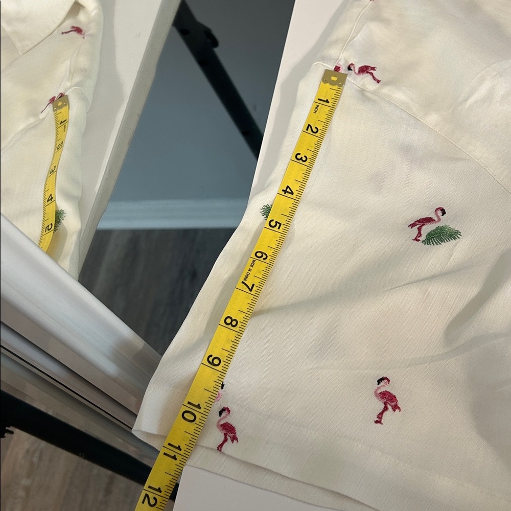 Caribbean Ivory Flamingo Print Men's Shirt - Picture 5 of 5
